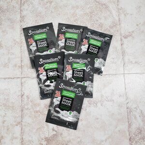 6 Charcoal Deep Cleansing Detoxify Himilayan Salt Face Mask Sheets Spasations